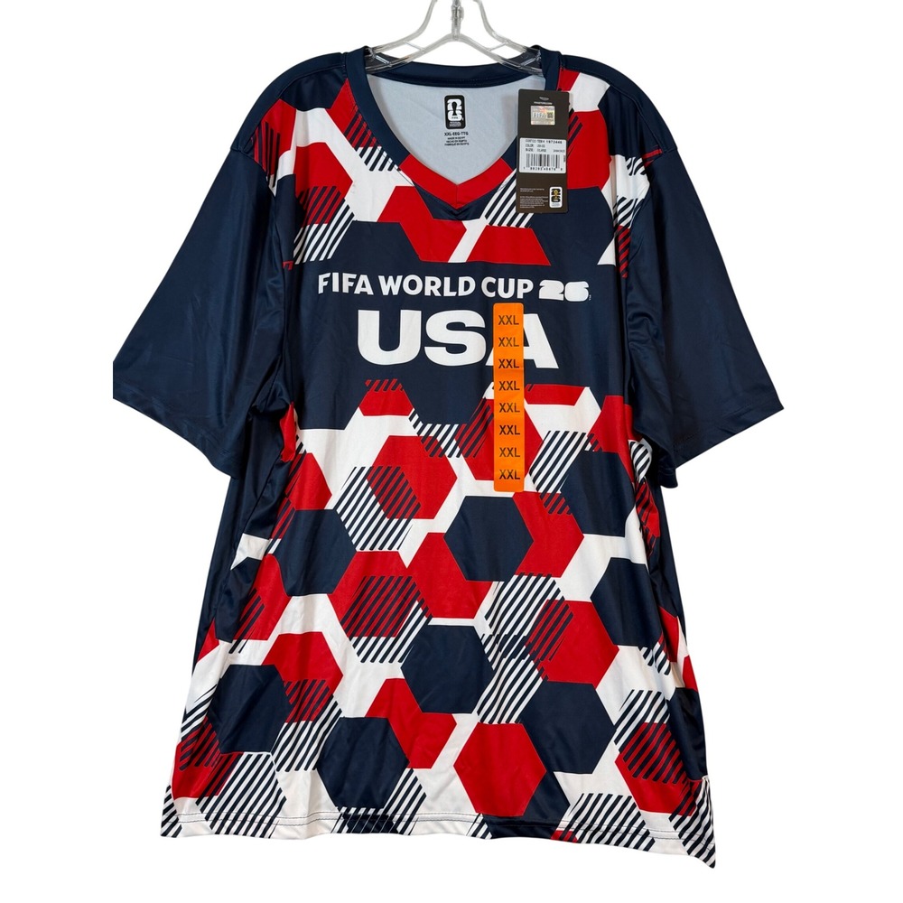 NWT FIFA World Cup 26 USA Soccer Jersey Mens XXL Red White Blue Gorpcore Futbol
